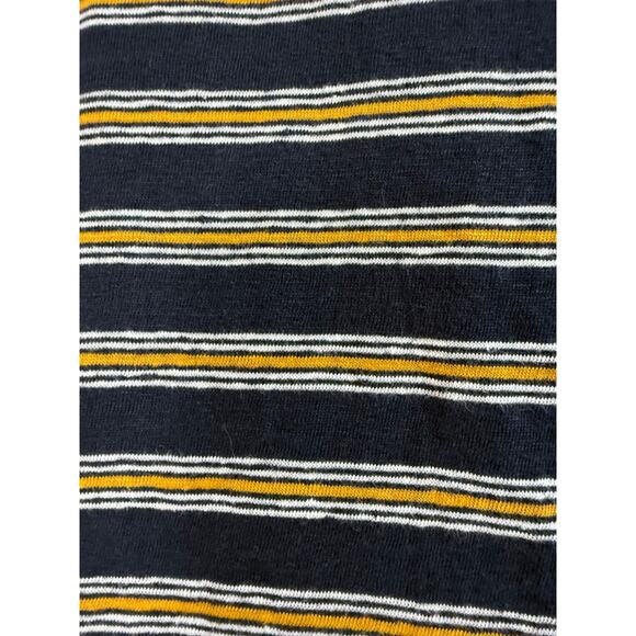 FRAME 100% Linen Short Sleeve Baby T-Shirt Navy Yellow Multi Stripe Large - Picture 5 of 7